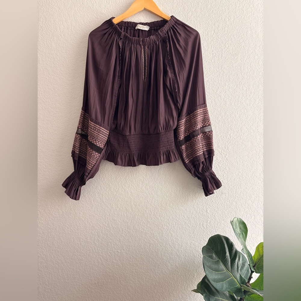 Ramy Brook Plum Blouse with Lace Details - Picture 2 of 7